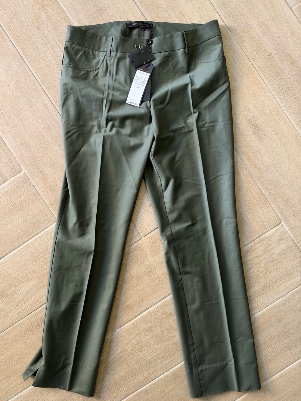 BCBGMaxAzria Olive Green Women's Tailored Trousers